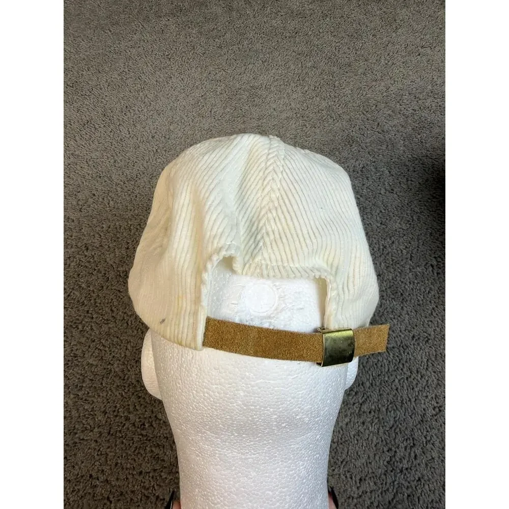 VTG Cap Strap Back Mens One Size White Corduroy NASCAR Racing